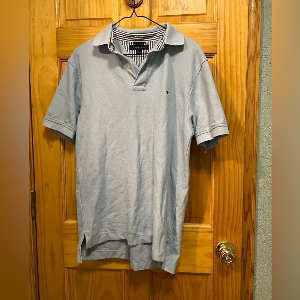 Tommy Hilfiger size M pale blue polo shirt